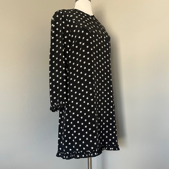 J.Crew Collection Star Print Casual Dress Silk Cocktail Long Sleeve H0085 SZ 8 M - Picture 10 of 15